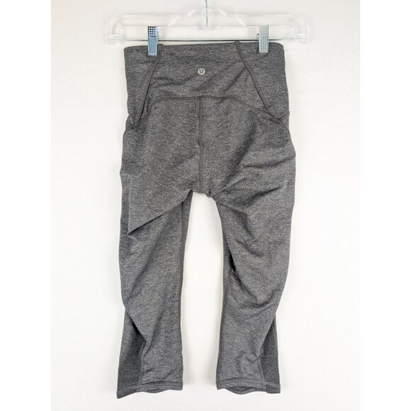 Lululemon Leggings Womens Size 4 High-Rise Crop Yoga Pants Gray - Picture 2 of 7